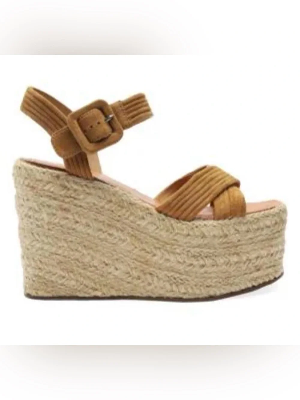 SCHUTZ Tan Espadrille Platform Wedge Sandals 6